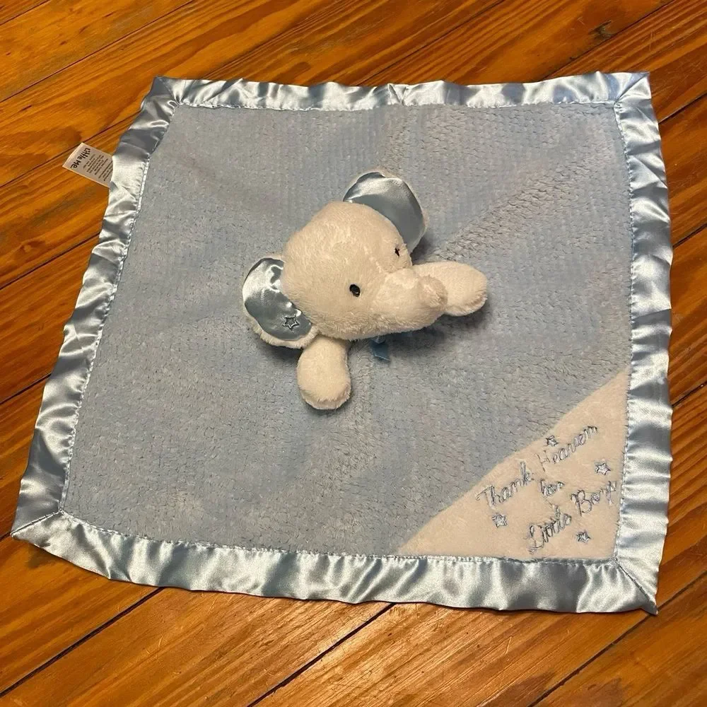 Little Me Blue‎ Elephant Rattle Blanket Lovey
